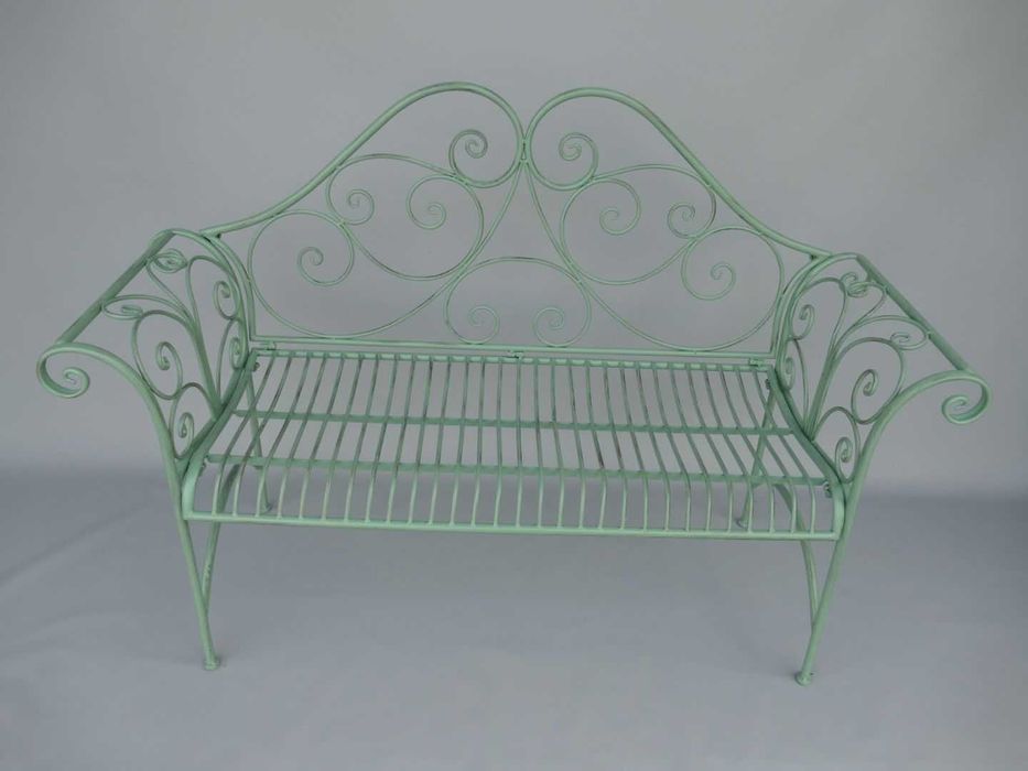 set masa si scaune de gradina, 2 scaune si o masa, fier forjat, verde