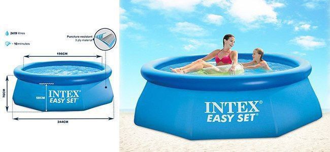 Intex bestway бассейн надувной 2.44х61