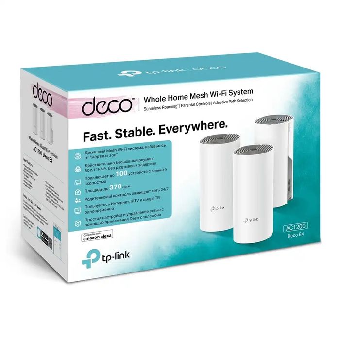 TP-Link Deco E4R (3-pack) Mesh Wi-Fi, идеальное состояние, 100 Мбит/с