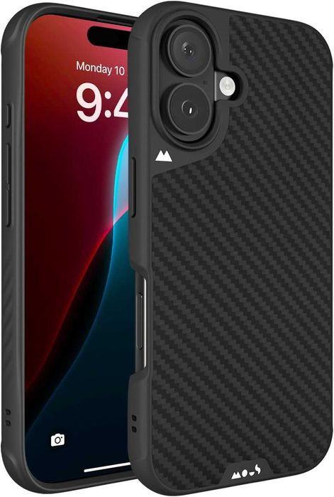 Калъф Mous за iPhone 16 Pro / iPhone 16 с MagSafe - въглеродни влакна