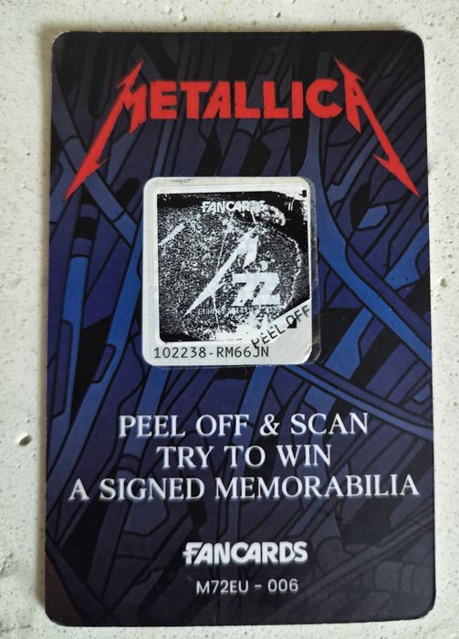 Vând fan card Metallica