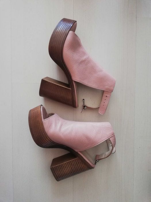 Дамски сандали на платформа (размер 38). Естествена кожа.