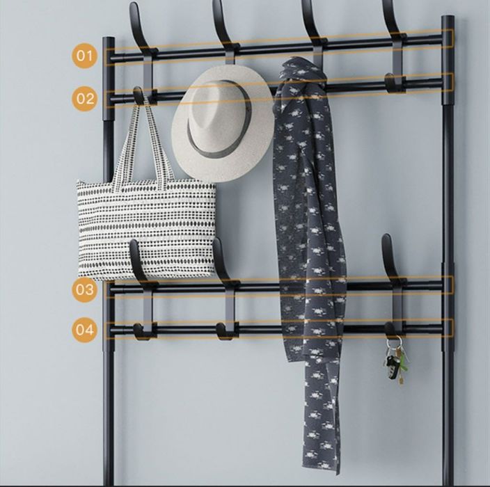 Многофункционална стойка за обувки, чанти и закачалка за връхни дрехи