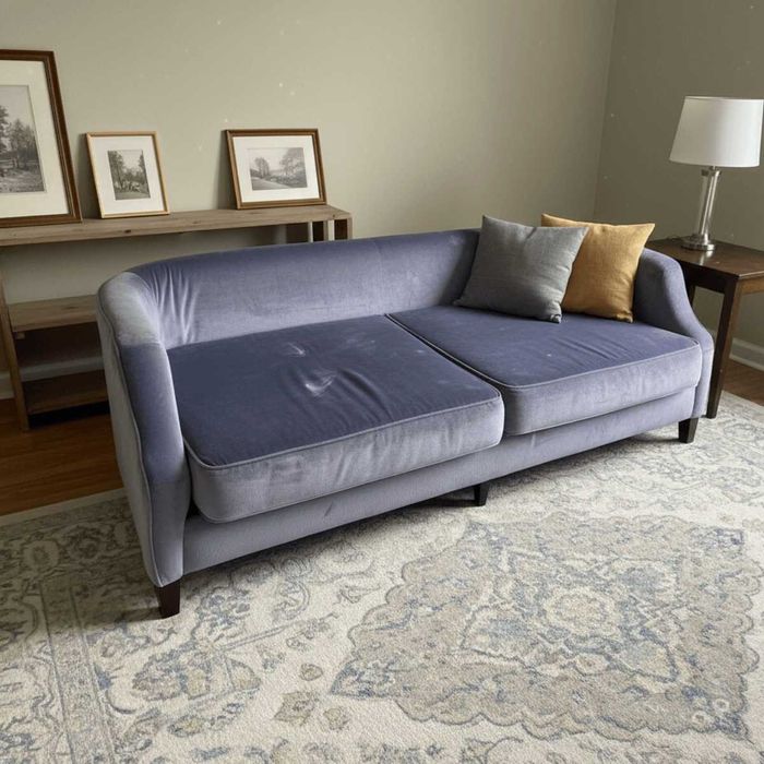 Canapea din catifea, albastru deschis