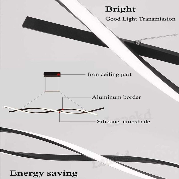 Модерна лед LED висяща лампа Димируема кухненска Висяща дистанционно
