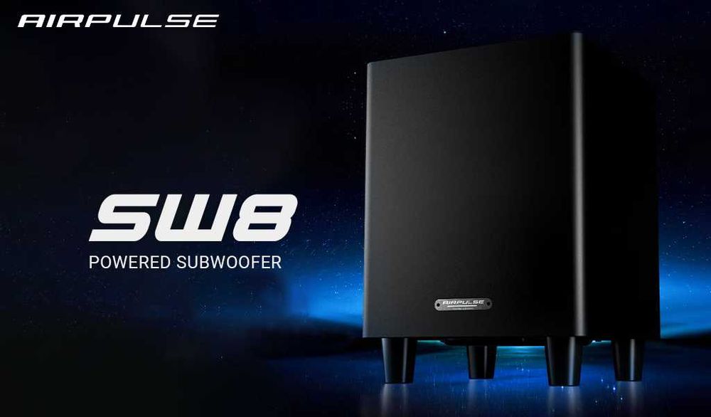 AIRPULSE SW8 активный сабвуфер легко интегрируется Airpulse A80, A100