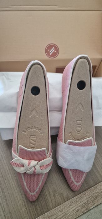 Balerini roz cu dungi albe Vivaia 42