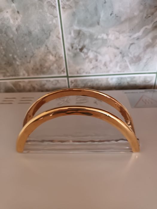 Стъклен салфетник със златни кантове