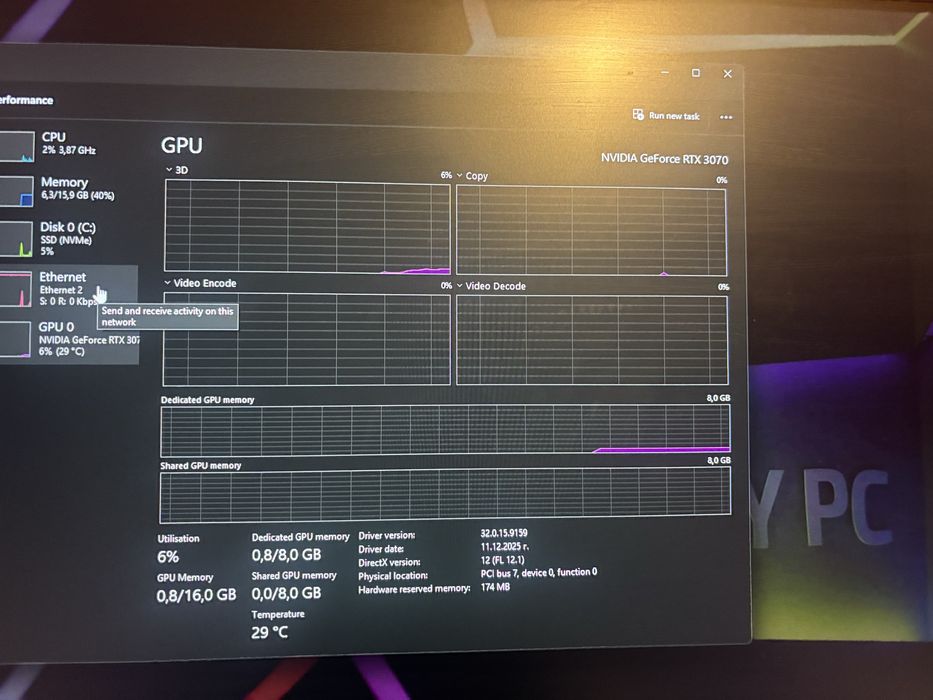 Компютърен сетъл rtx 3070 300HZ монитор и ryzen 5 5600
