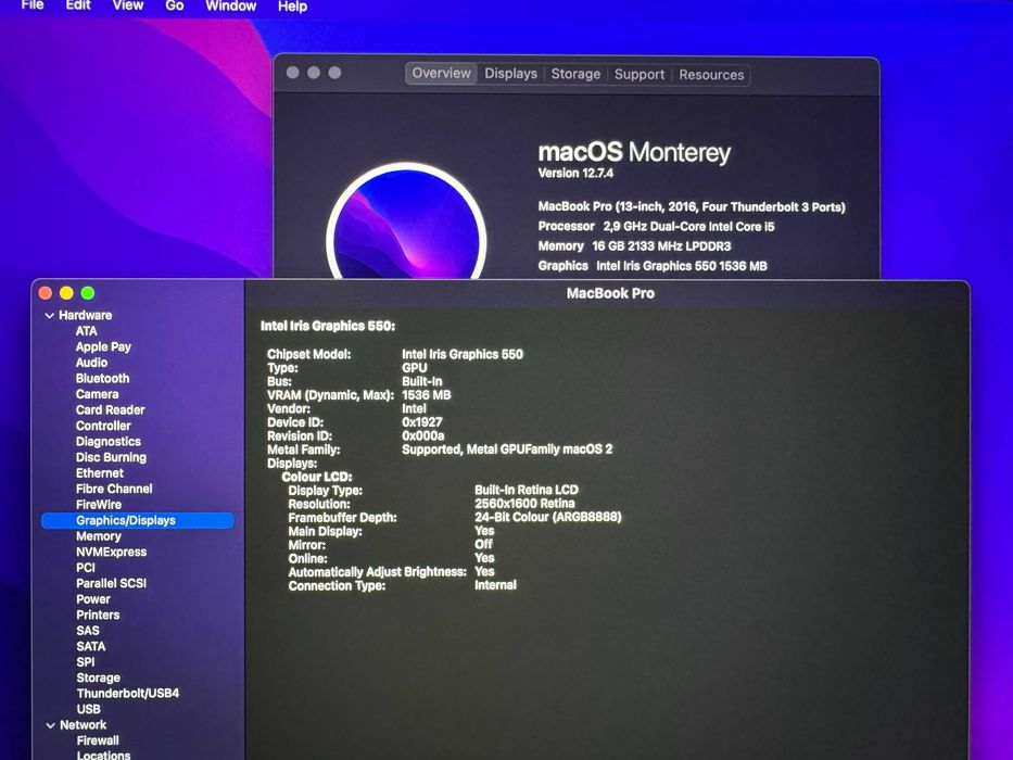 13.3 Core i5 Apple MacBook Pro 2016 TouchBar 16GB RAM/256GB SSD/Бат 6ч