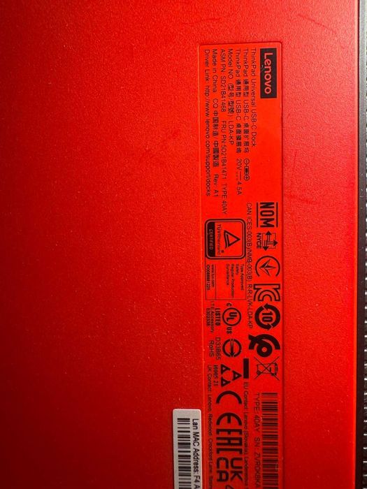 Docking Station Lenovo ThinkPad Universal USB-C Dock 40AY 90W HDMI DisplayPort