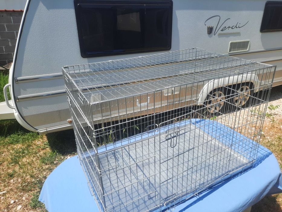 Клетка за куче farmcompany pet сгъваема тежко товарна  с две врати