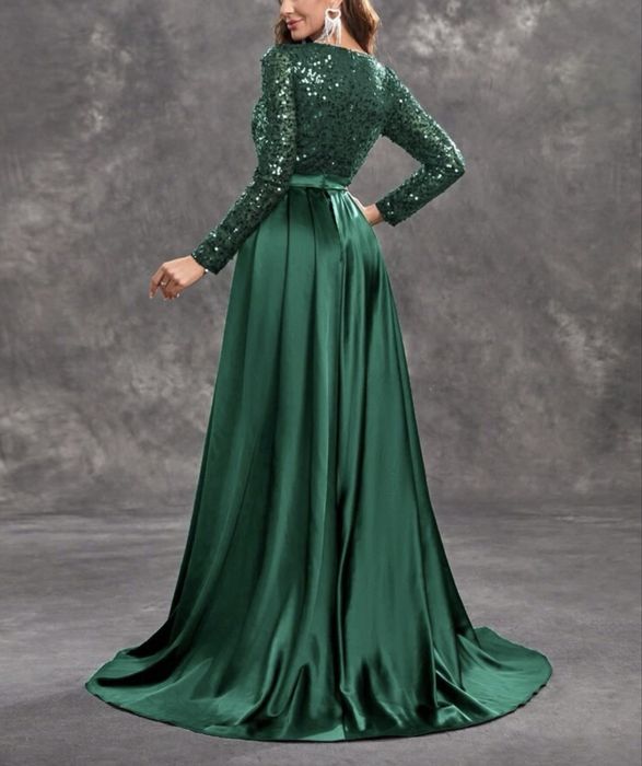 Официална тъмно целена рокля