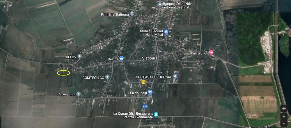 Teren intravilan în Slătioara lângă Slatina și râul Olt - 3.250 m2