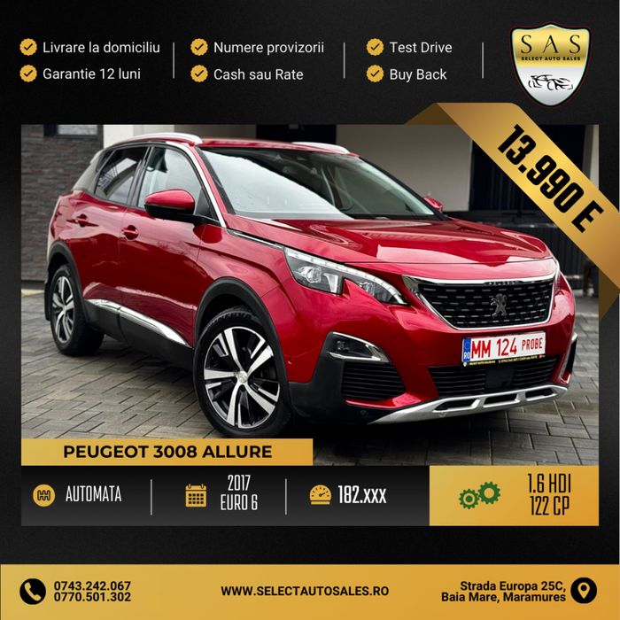 Peugeot 3008 Allure / 1.6 Hdi / Automat / Cash sau rate