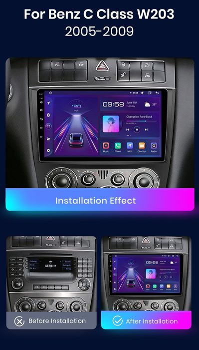 Navigatie Android dedicata Mercedes-Benz C Class W203 [2005-2009].