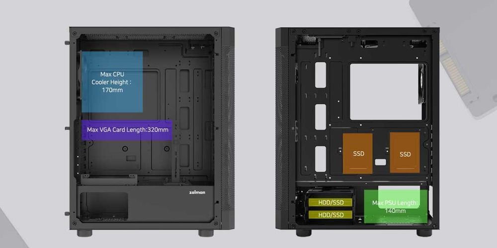 Carcasa gaming Zalman i4tg + 6 vent Montech Argb 140mm