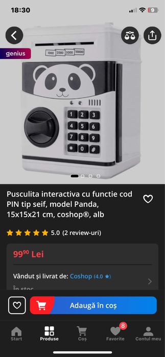 Pușculiță pentru copii PANDA