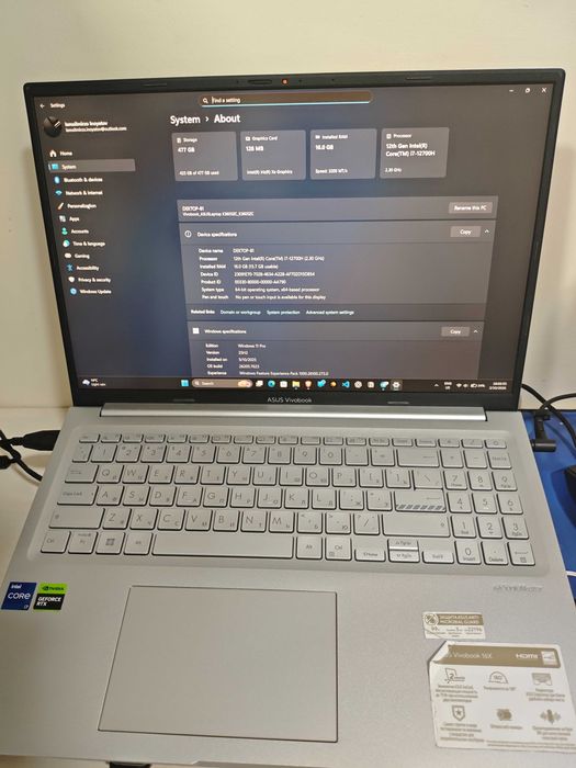 Asus Vivobook 16/512, RTX 3050. core i7, 12 avlod, Windows Pro. 16''
