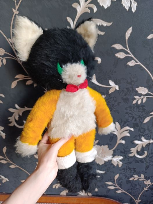 Старинная коллекционная мягкая игрушка Кот