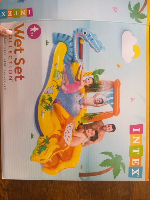 Надуваем басейн INTEX Dinosaur Play Center + ПОМПА