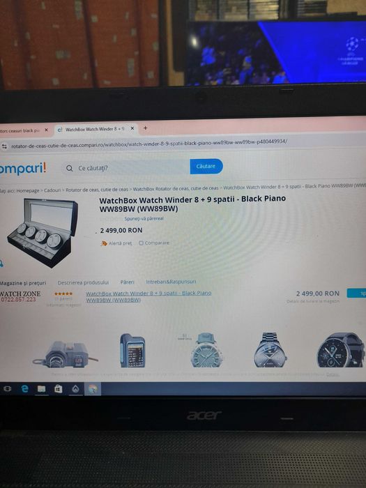 WatchBox Watch Winder 8+9 Spatii Black Piano