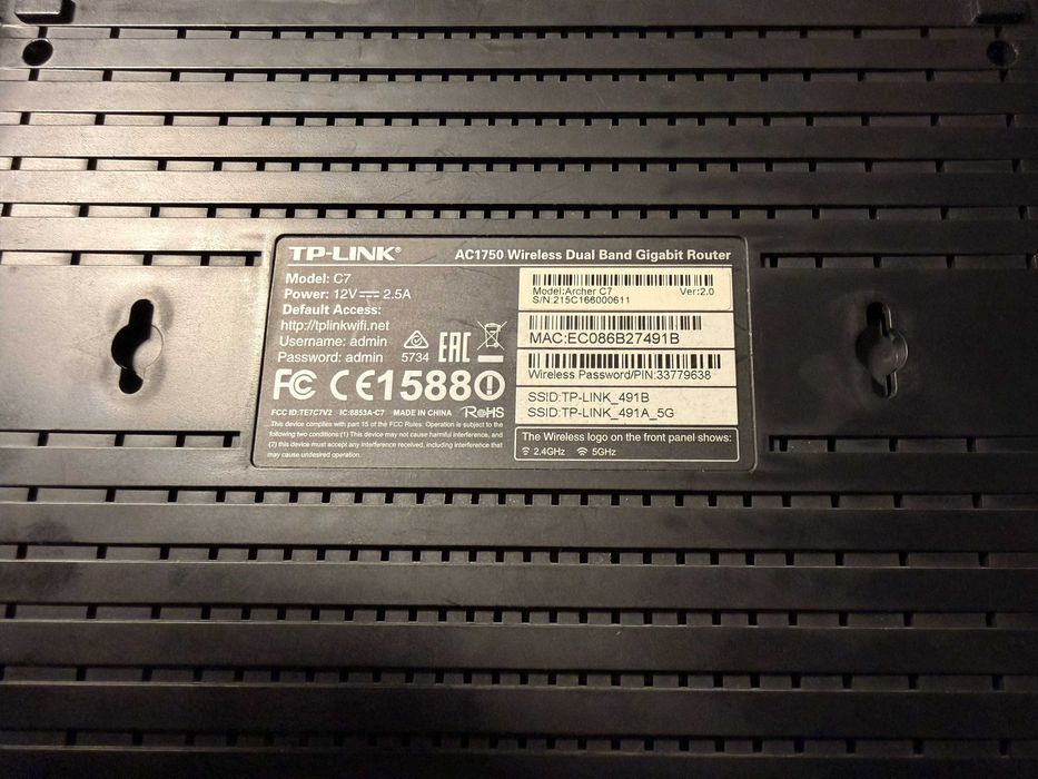 Router wireless AC1750 TP-Link Archer C7, Gigabit, Dual Band, USB