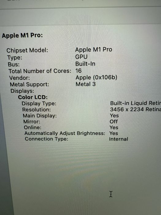 Apple Apple MacBook Pro 16 2021 (M1 pro 16.2 SG/16C GPU/16GB/512G-GBR)