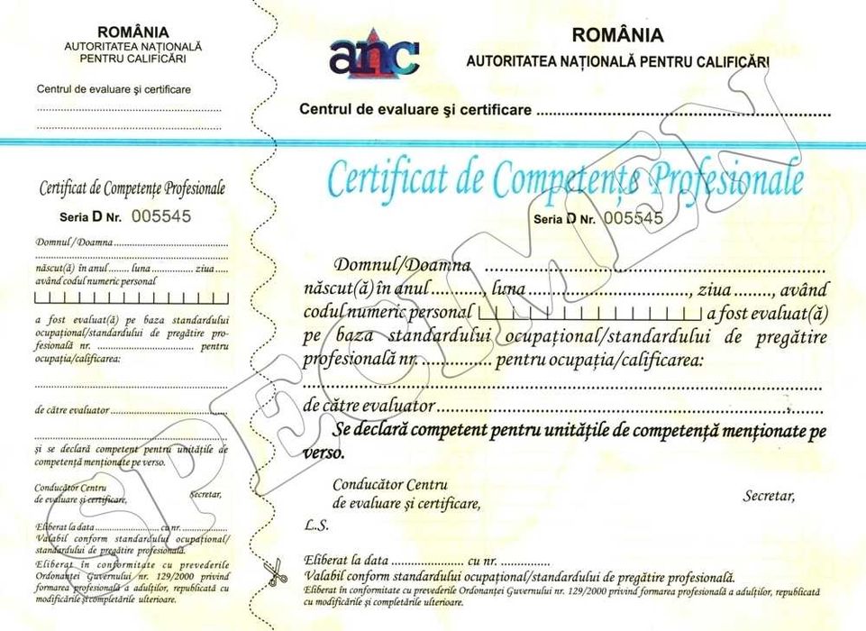 Curs/Calificari valabile in UE