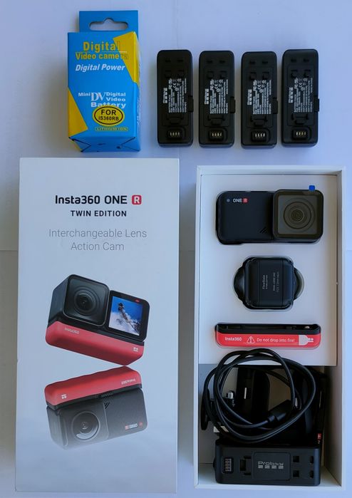 Camera actiune Insta360 One R Twin Edition+4 baterii extra+incarcator