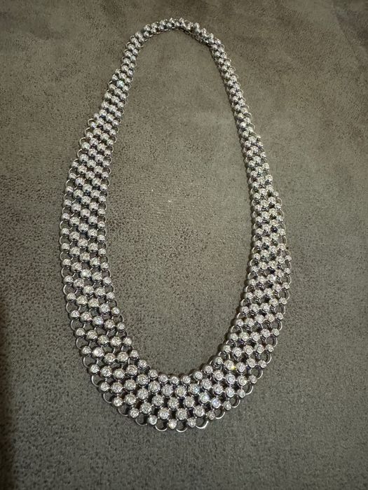 Прекрасно Италианско 18К Златно Колие 96г с 15К Диаманти; Топ Цена!