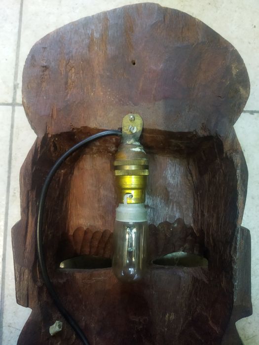 Африканскя дървета дърворезба маска- нощна лампаа