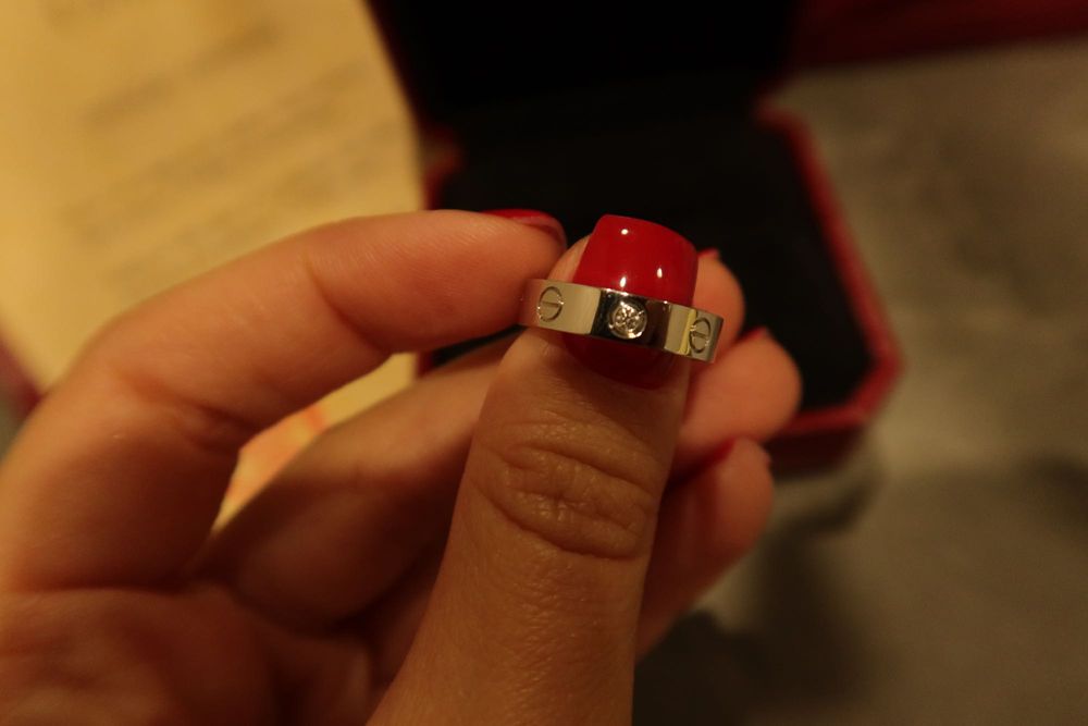 Кольцо Cartier Love white gold, 1 diamond, оригинал