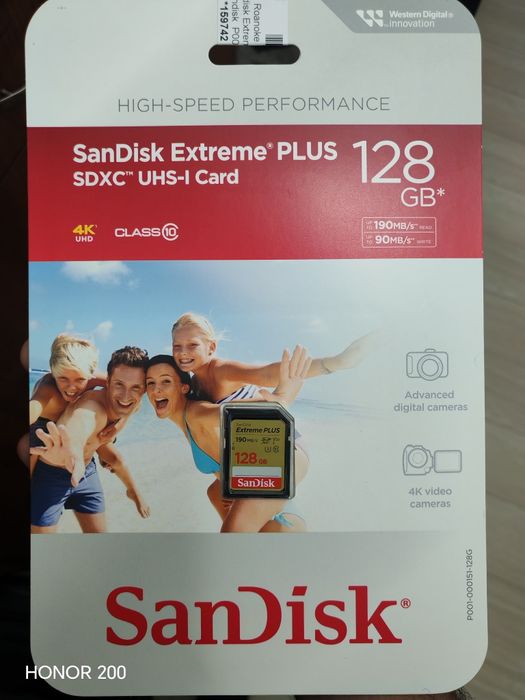 Sandisk Extreme Plus SD 128gb 4K V30