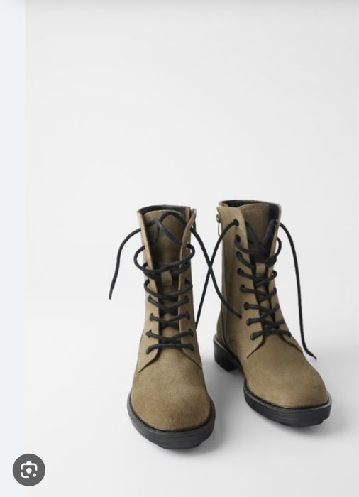 Кожаные ботинки от Зара