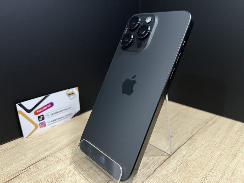 Iphone 15 Pro Max 256Gb Black Titanium Second-Hand Satisfăcător 3 ani