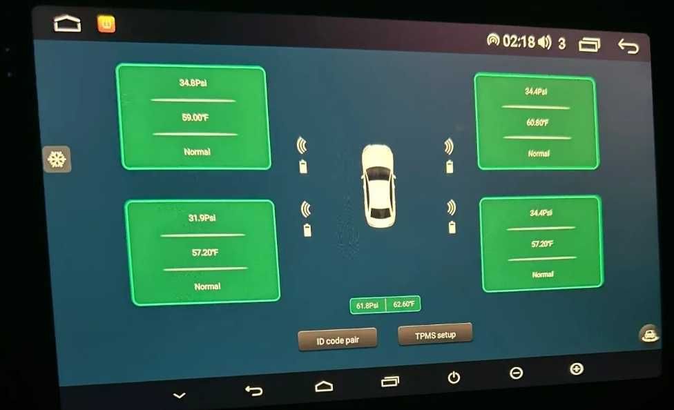 Универсален TPMS датчик за налягането в гумите за връзка с Мултимедия