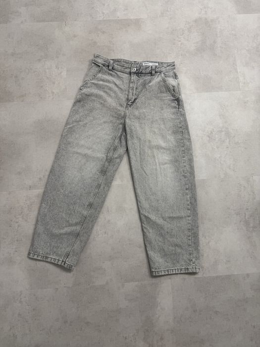 Pantaloni Bershka Gri Wide Leg Mărimea 42