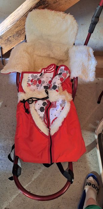 Sanie de copii cu spatar si husa