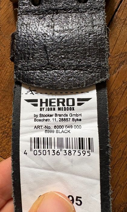 Curea 100% piele neagră Hero