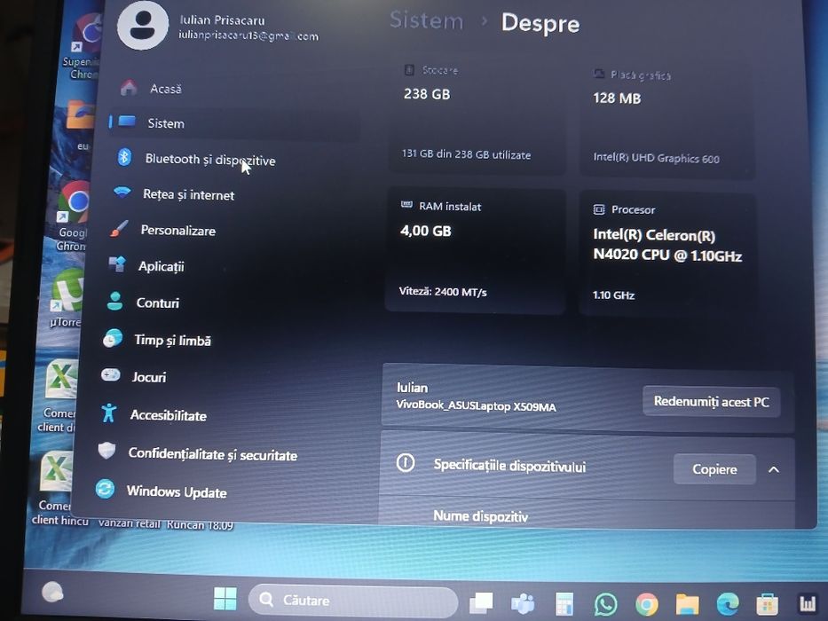 Vând laptop Asus, arata impecabil