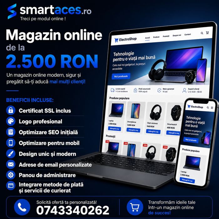 Creare website de prezentare si magazin online