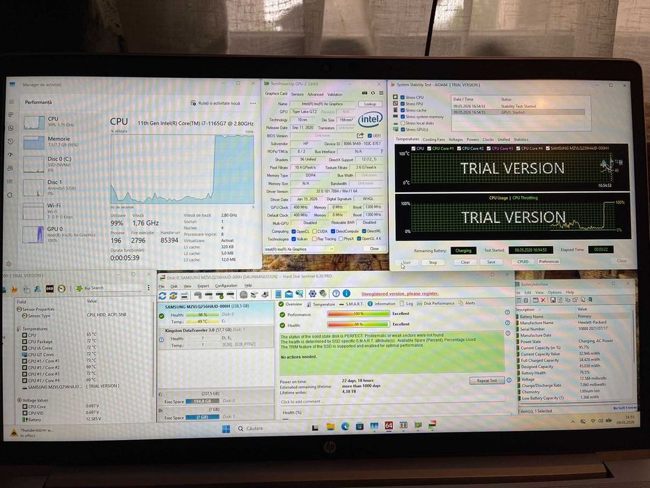 Laptop Office/Light Gaming HP ProBook 450 G8, Intel Core i7-1165G7, 8GB RAM, SSD 256GB, Windows 11 Pro, Docking station CADOU!