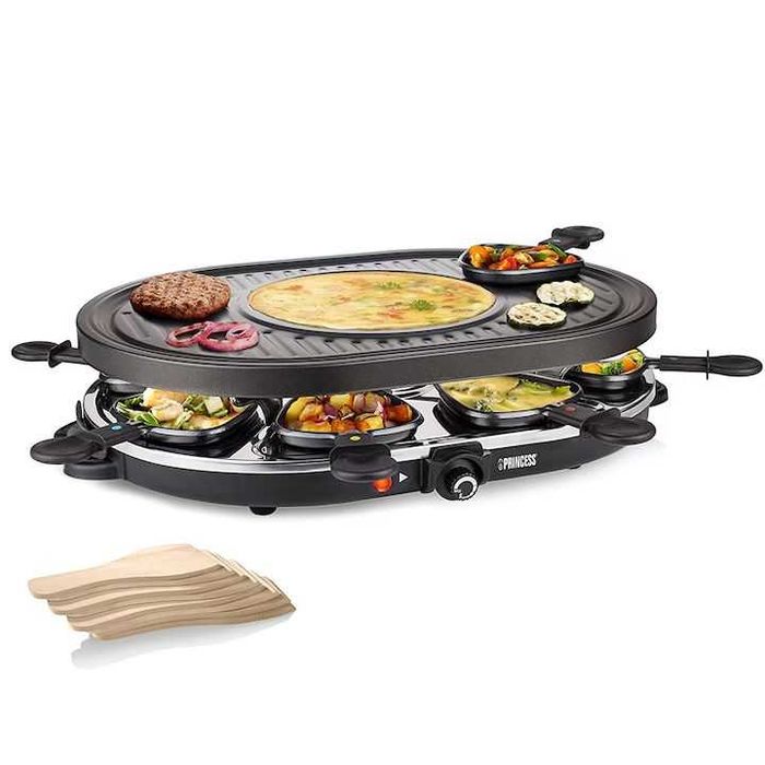 Grill Raclette Princess 162700 1200W, 8 tavi, 5 functii, termostat NOU