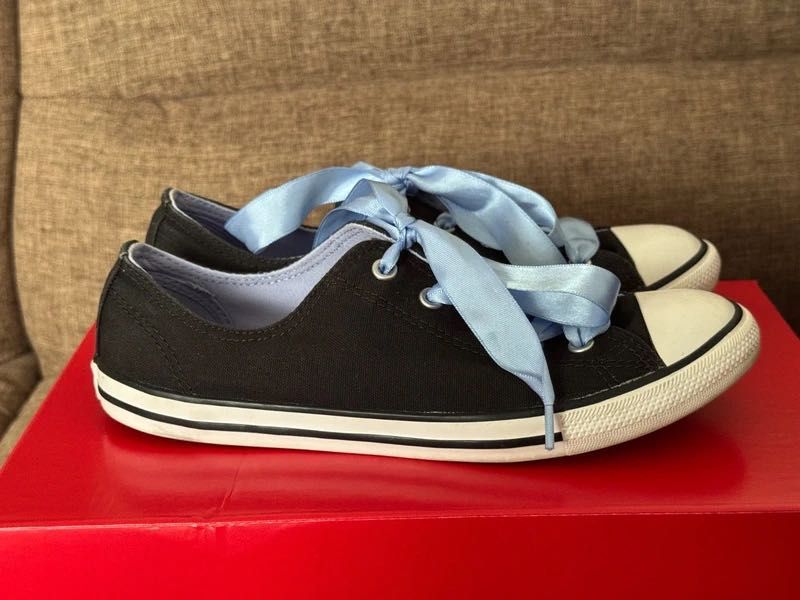 Converse All Star negri cu sireturi satin marimea 38.5