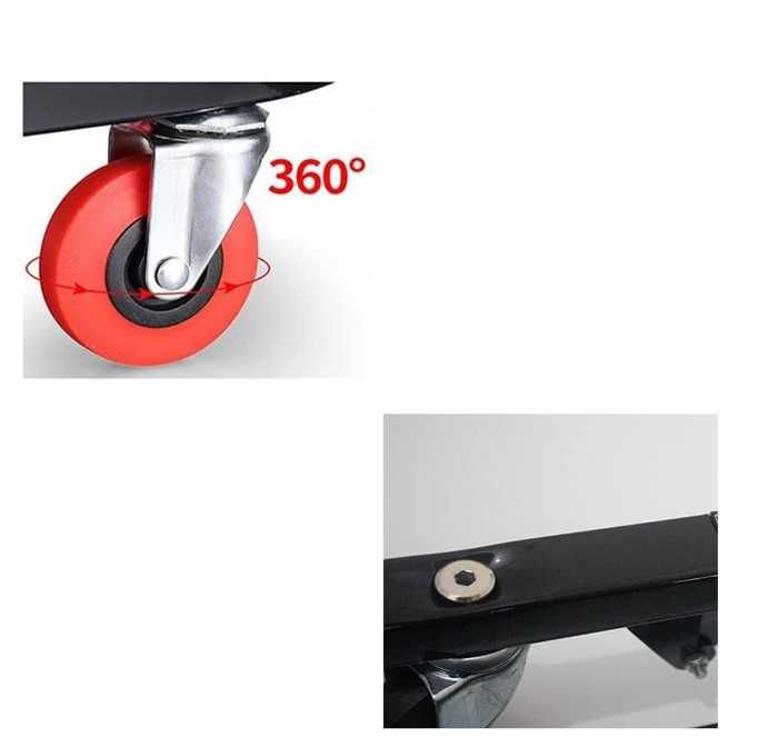 Сервизна Лежанка Работна Лежанка за Сервиз с Колелца кожена черна