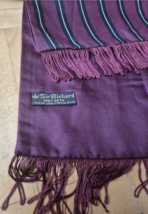 Eșarfă Lux reversibila Sir Richard, Lână + Mătase Pură, Made in Italy