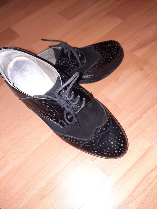 Pantofi damă Marelbo, din piele și piele întoarsă