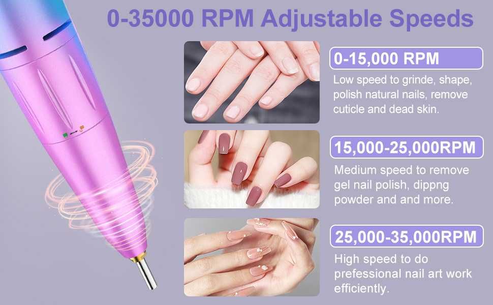 Акумулаторна пила за нокти Cadrim с аксесоари