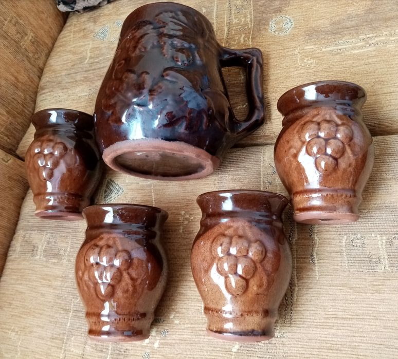 Винтидж керамичен сервиз за вино от 80-те години